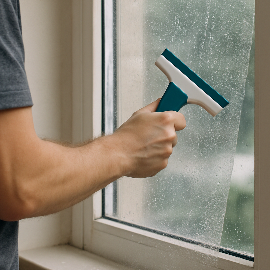 Applying window film with a squeegee