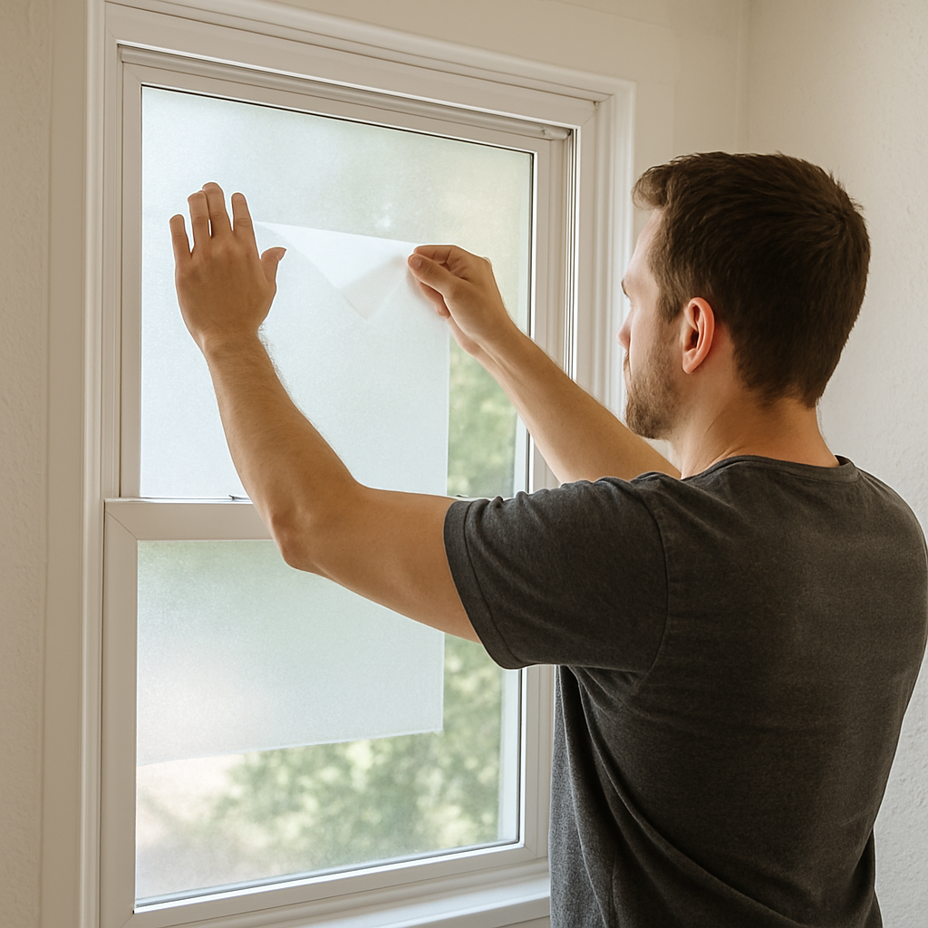 Interior window film application