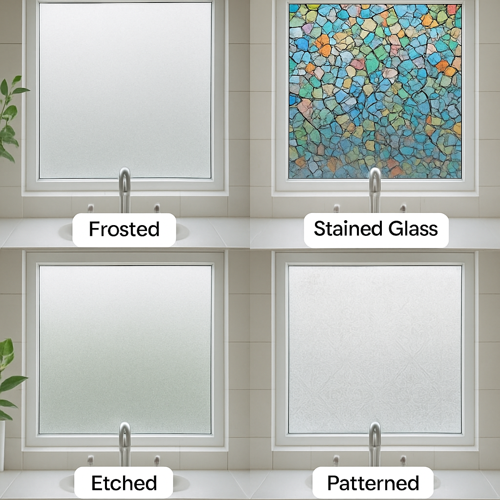Different types of bathroom window film