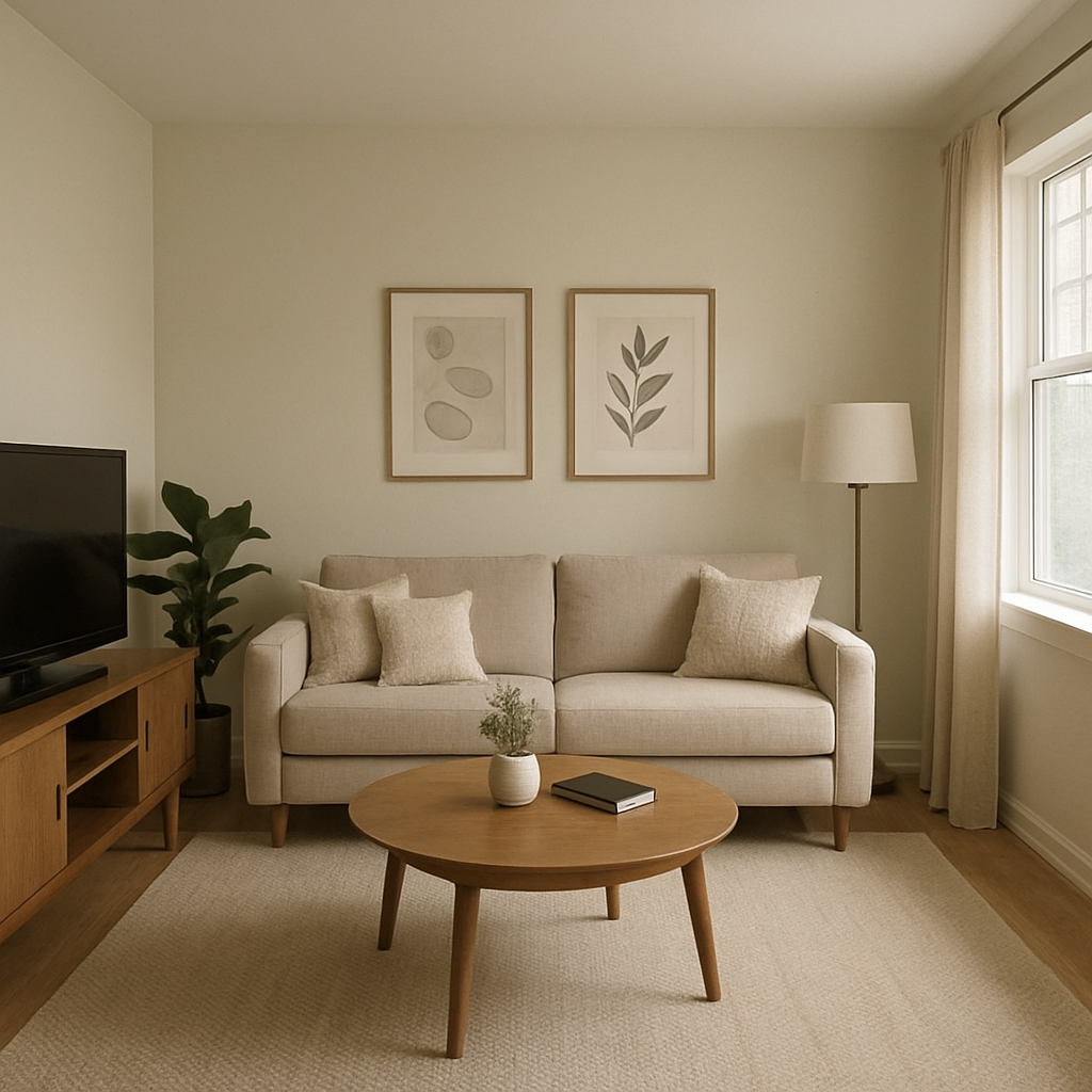 Living room with reduced glare