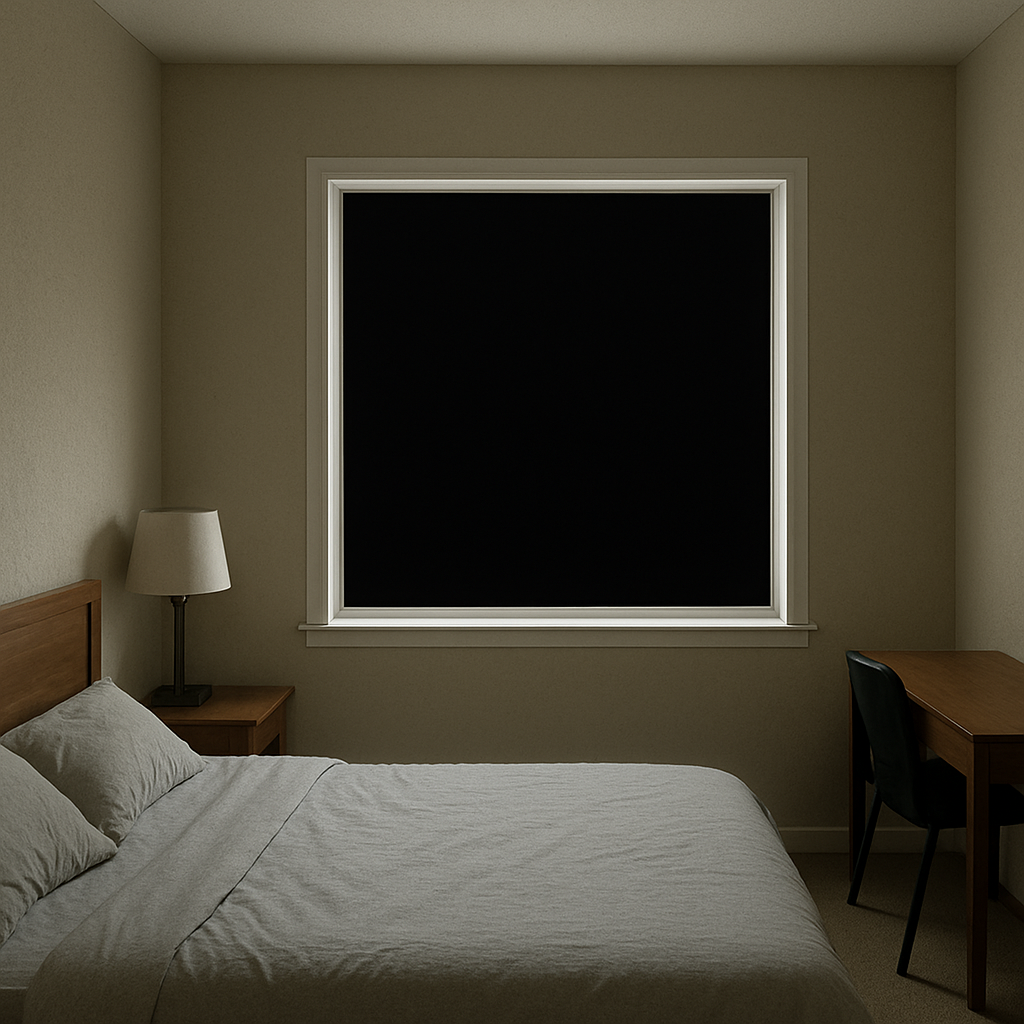 Room with blackout window film