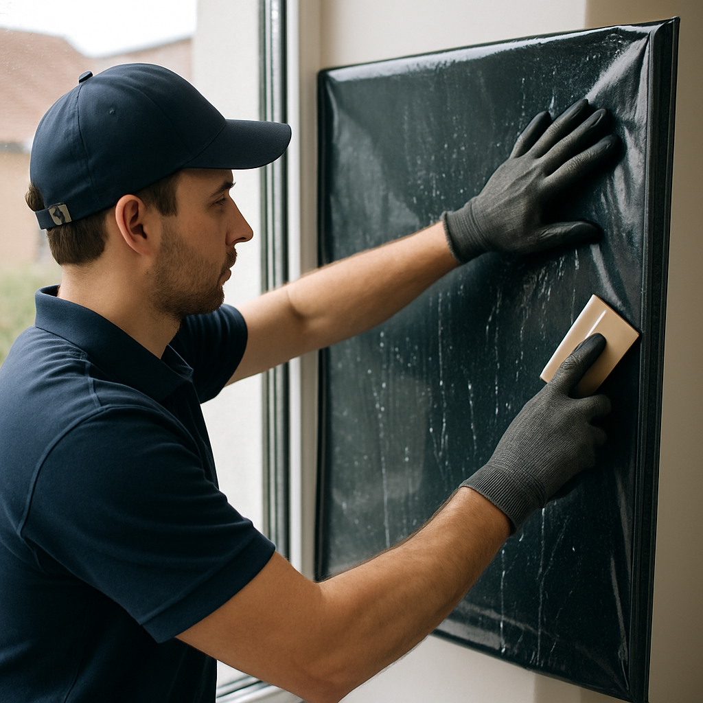 Professional installing window film