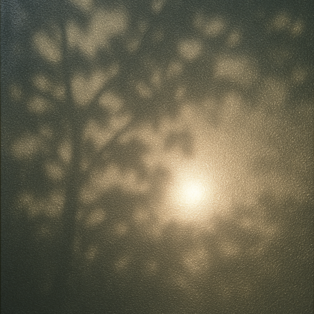 Sunlight filtering through frosted window film