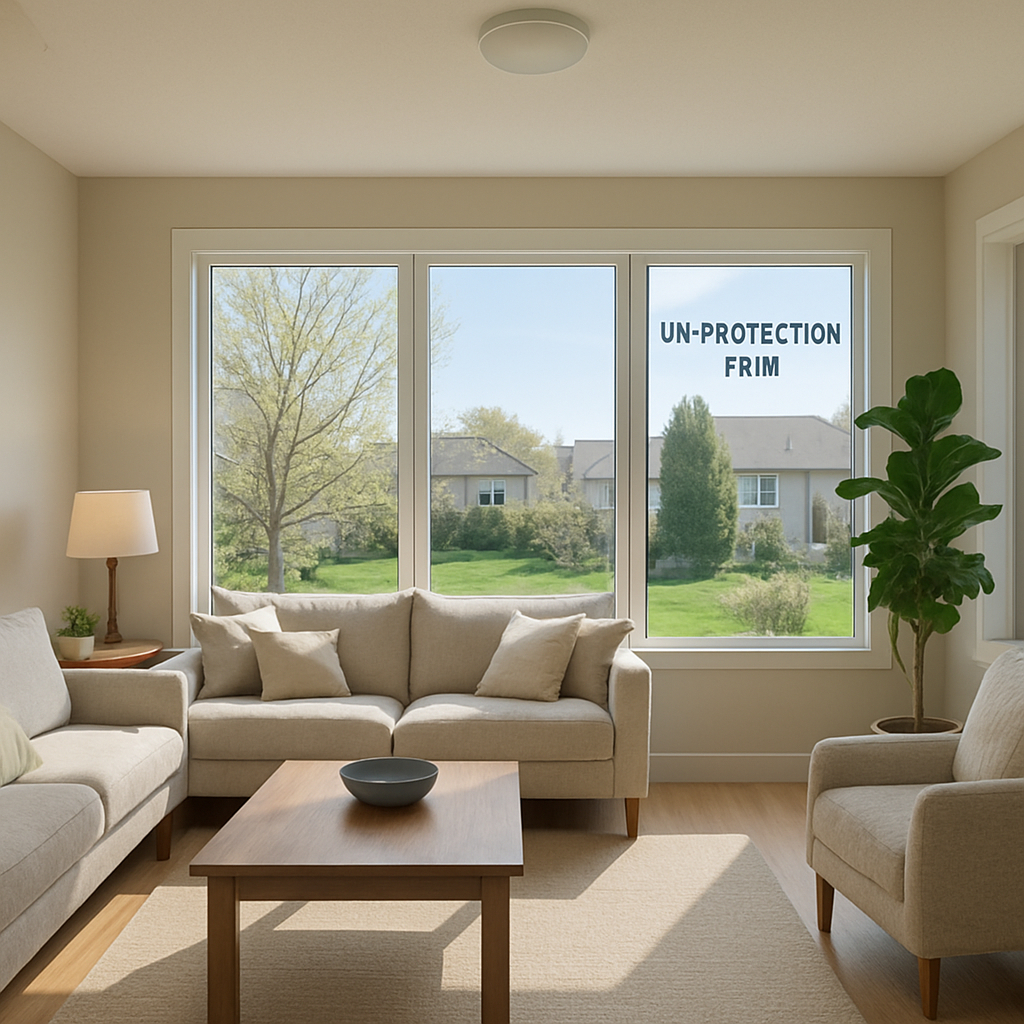 Home interior with UV protection films