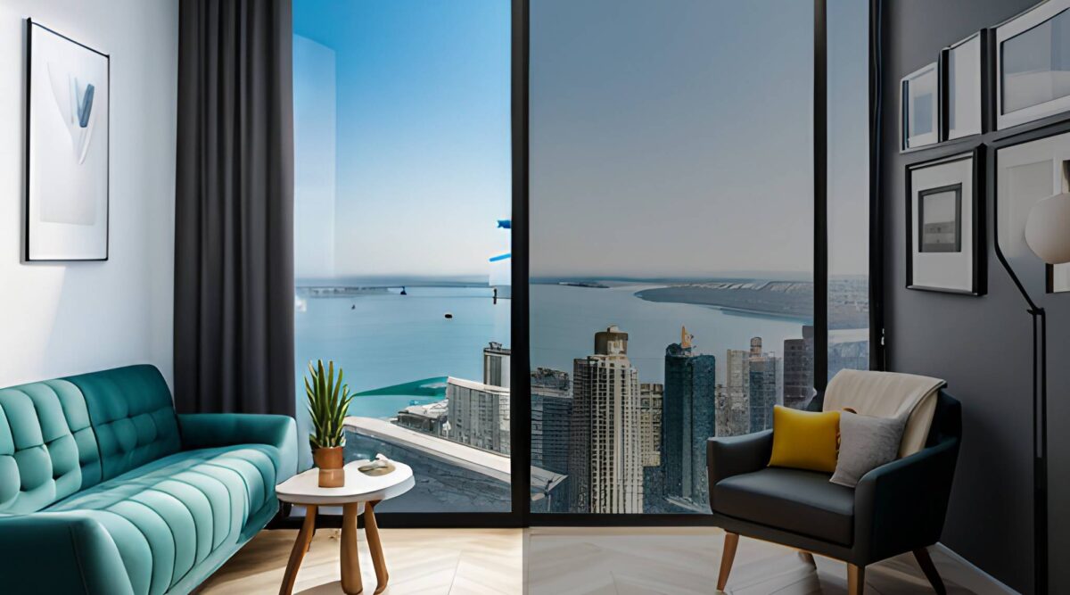 person-install-window-film-on-glass